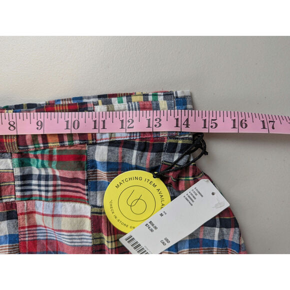 NWT Urban Outfitters Madras Plaid Skirt Womens Medium Patchwork Cottage Festival - Picture 8 of 9